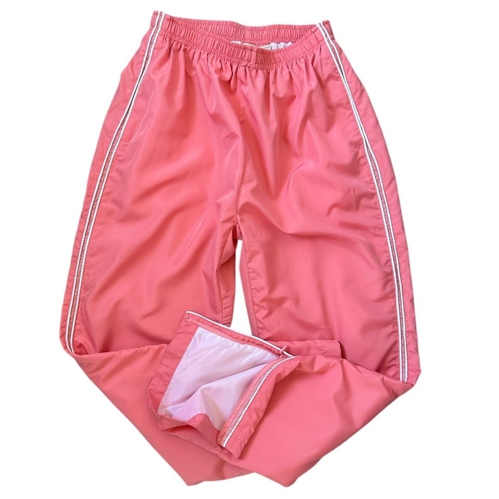 Vintage 90s Women’s Pink Swishy Track Pants Size Small Studio Works Ankle Zip